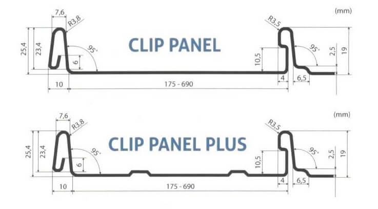 nákres jednotlivej lamely clip panel LAMINA PREŠOV